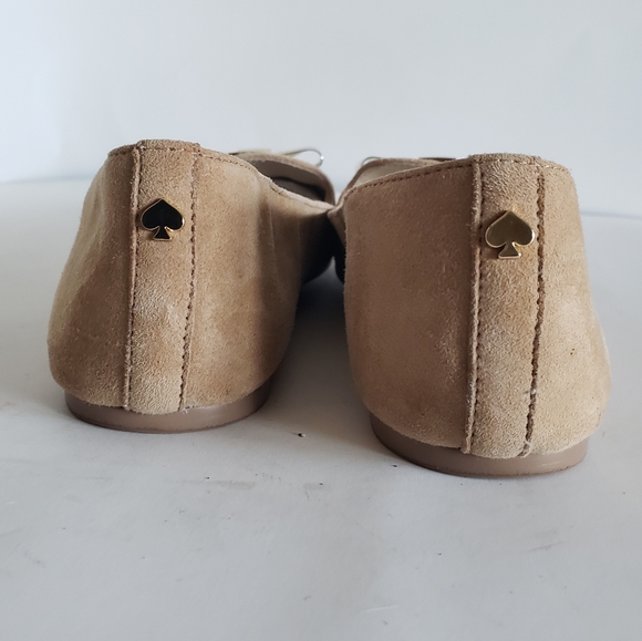 Kate Spade Silina Loafer Flat Suede Bow Gold Tan Brand 6.5 M - Picture 6 of 16